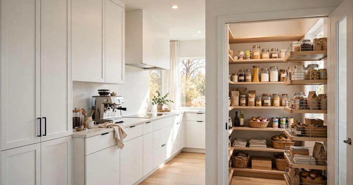 Pantry pull-outs and coffee station in a kitchen remodel in San Jose