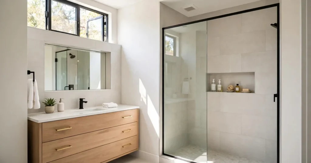 Small bathroom storage ideas for a bathroom remodel in San Jose